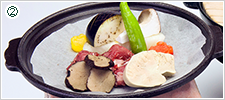 山形牛とフォアグラの陶板焼き