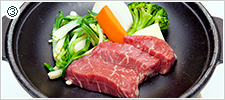 山形牛の陶板焼き