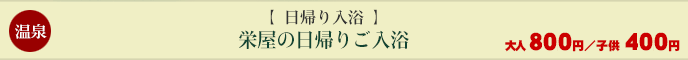 栄屋の日帰り入浴